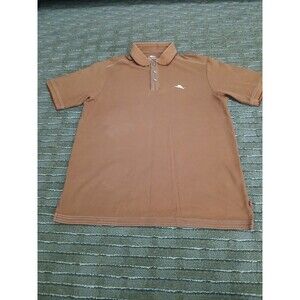 Tommy Bahama Supima Cotton Brown Polo Shirt Men's Size Medium Golf Preppy Beach